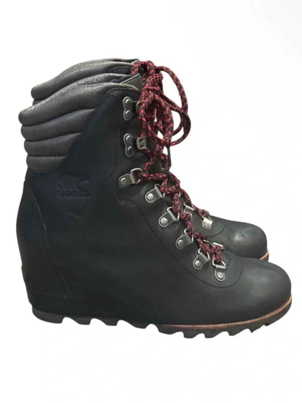 Authentic Sorel signature designer waterproof black leather boots sz 9.5